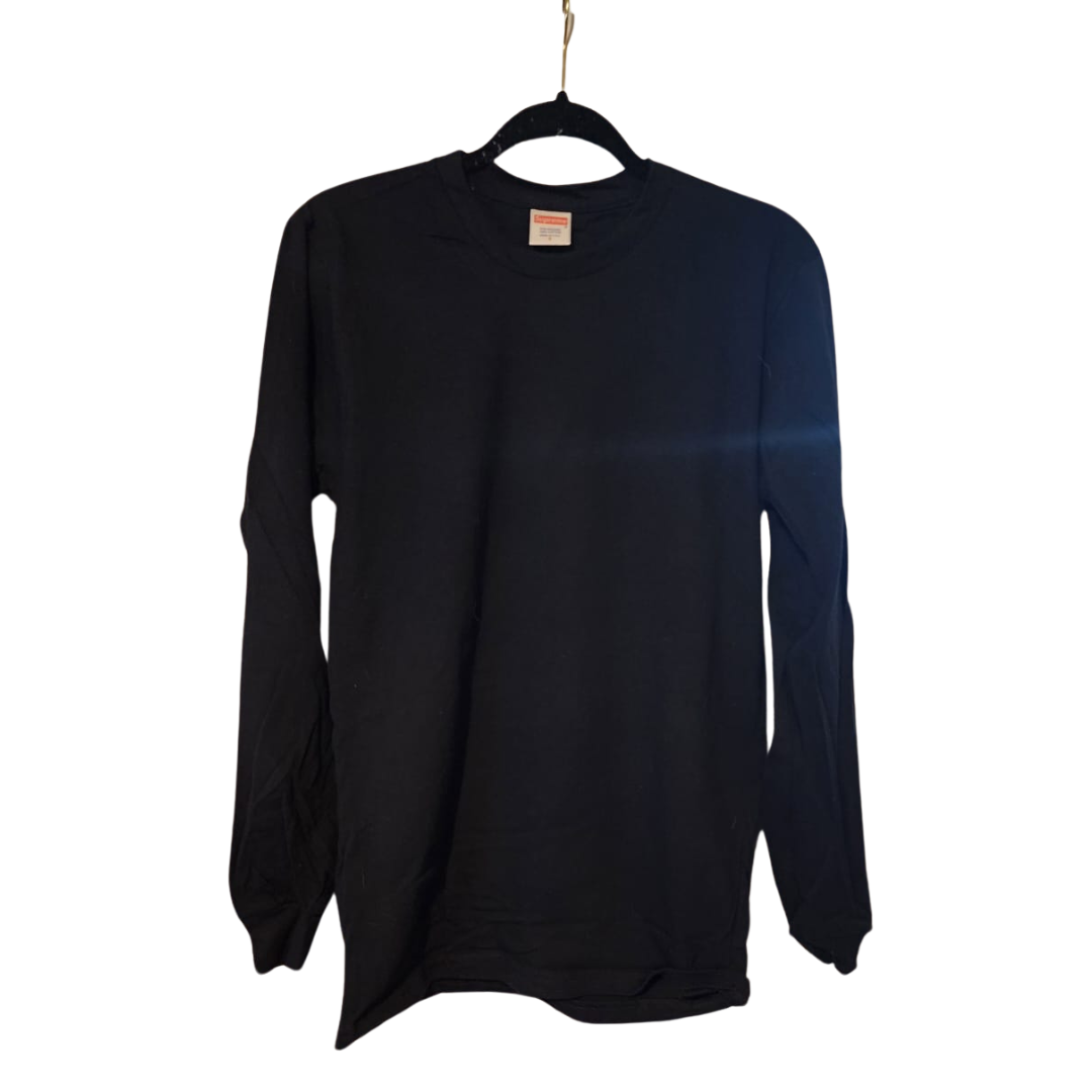 Supreme Blank Black Shirt Tee Long Sleeve