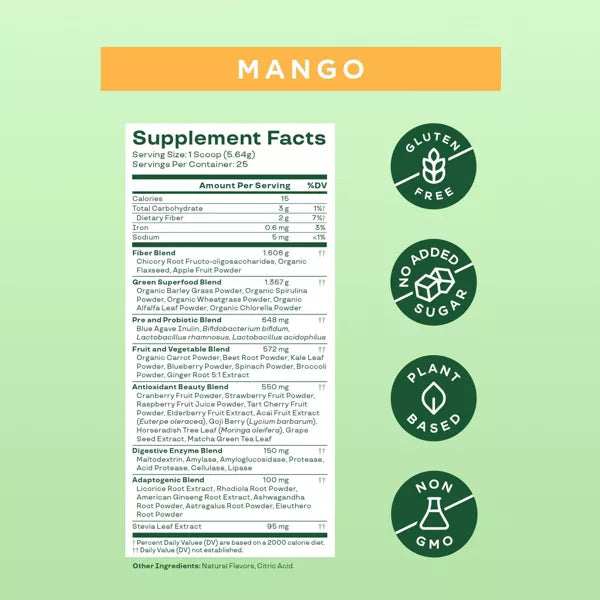 Greens and Superfoods Powder - Mango - PREVENTA