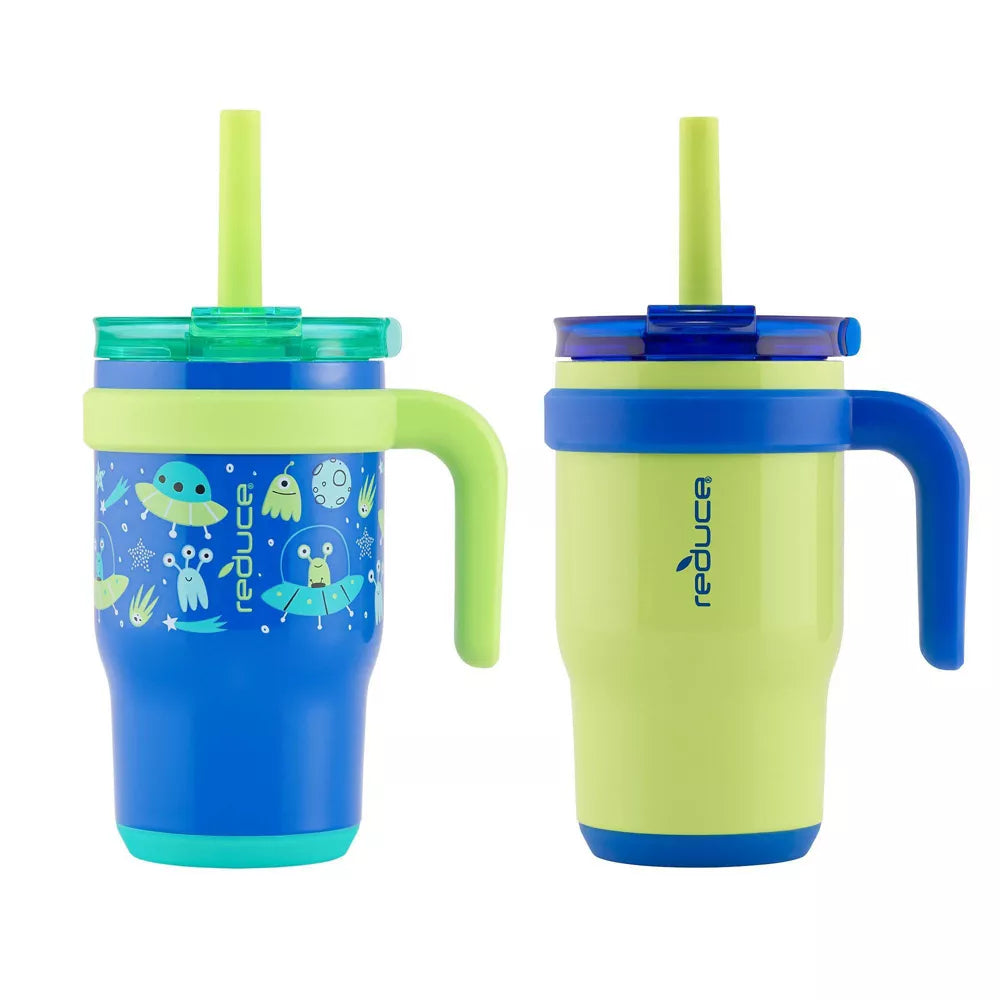 14oz 2pk Coldee Kids Mugs with Spill-Proof Straw - PREVENTA