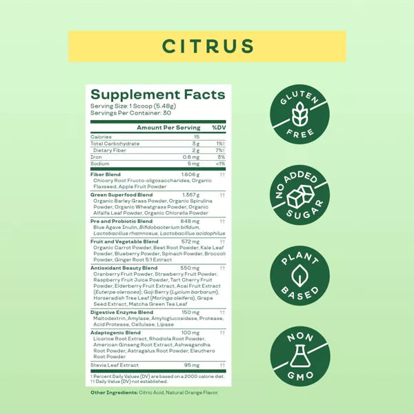 Greens and Superfoods Powder - Citrus - PREVENTA