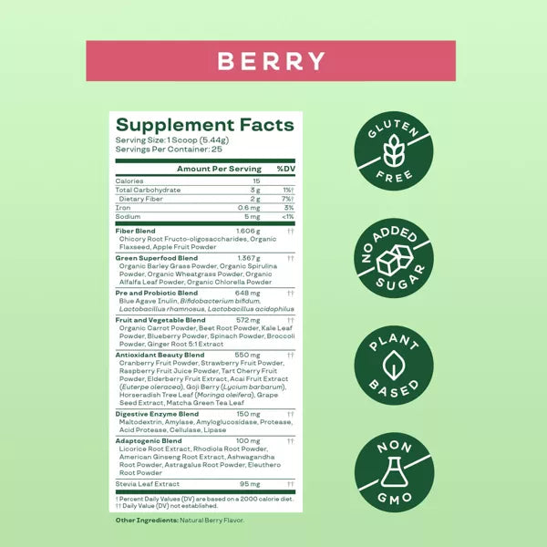 Greens and Superfoods Powder - Berry - PREVENTA