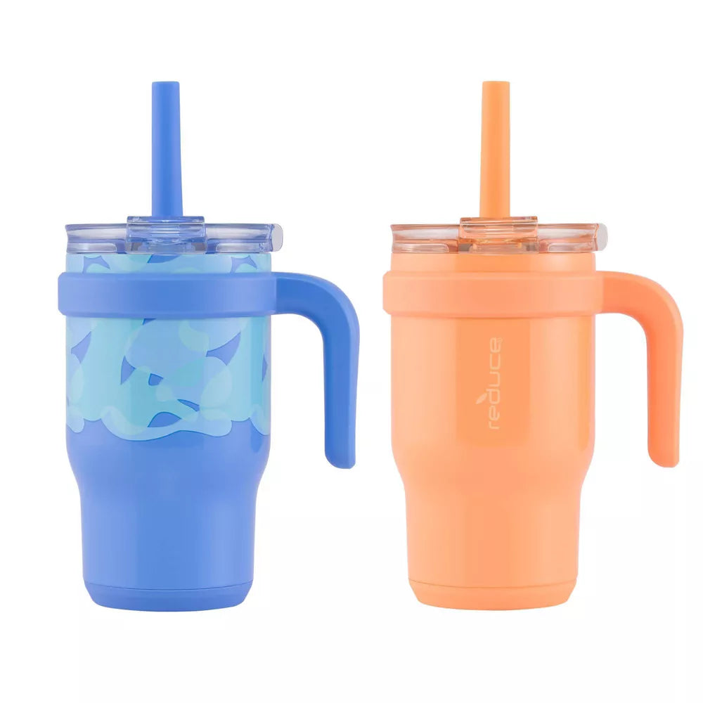 14oz 2pk Coldee Kids Mugs with Spill-Proof Straw - PREVENTA