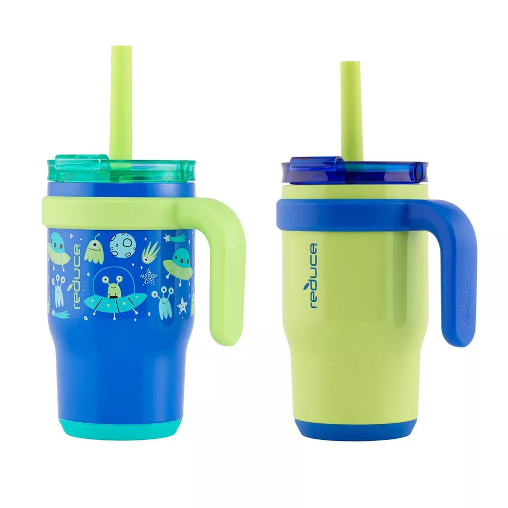 14oz 2pk Coldee Kids Mugs with Spill-Proof Straw - PREVENTA