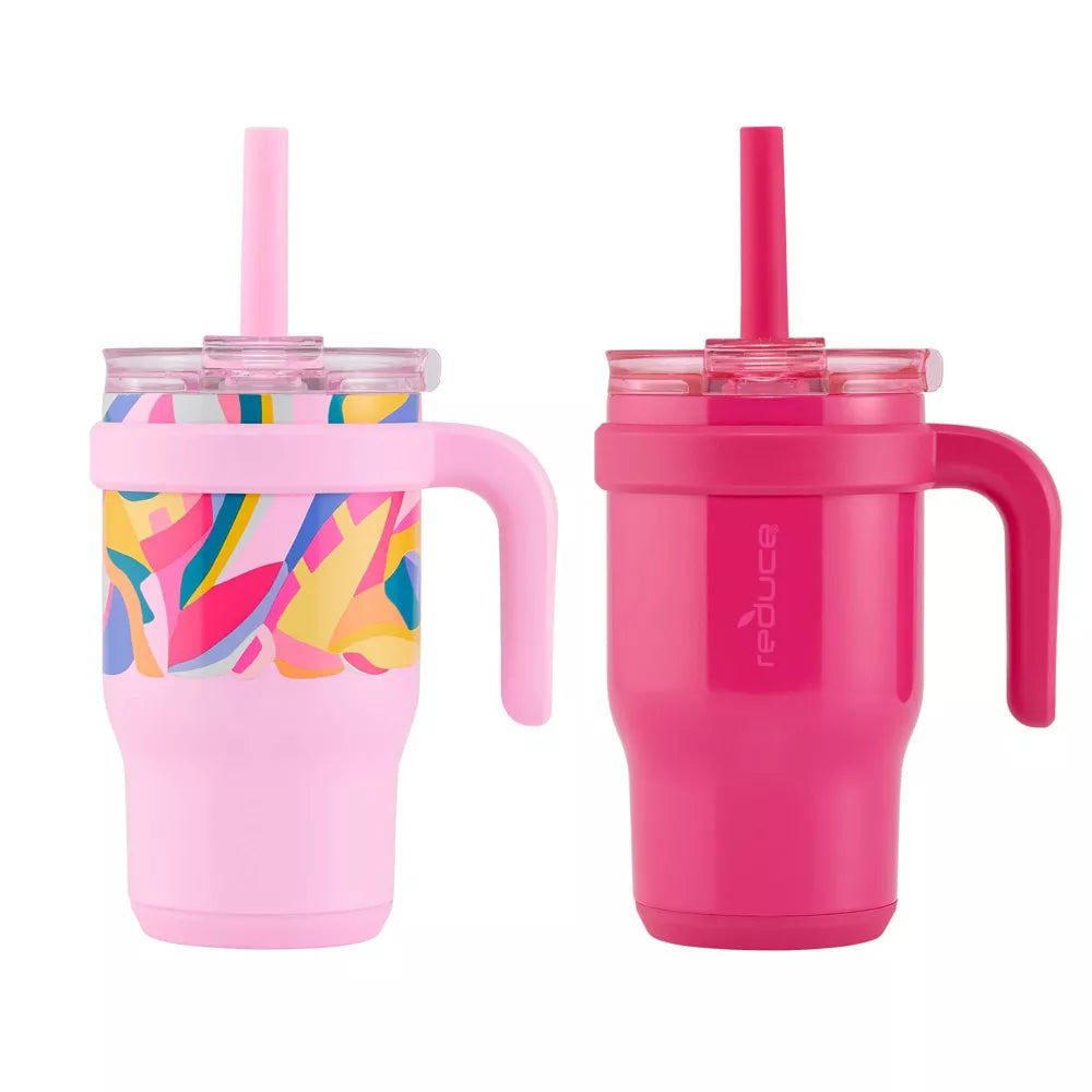 14oz 2pk Coldee Kids Mugs with Spill-Proof Straw - PREVENTA